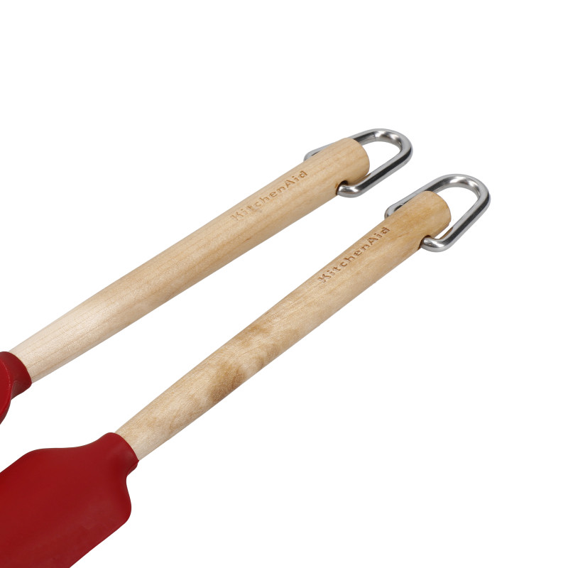 Набір лопаток для тіста KitchenAid Coreline, 2 шт, 23,5 см, береза, червоний (KQR750OHERE)