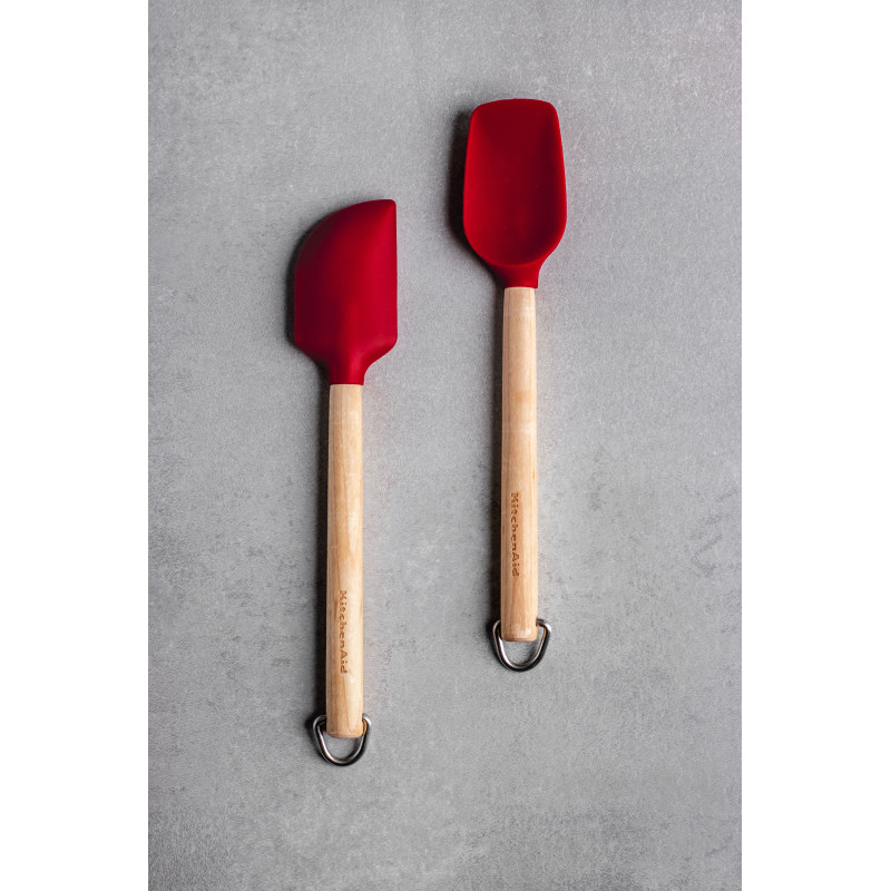 Набір лопаток для тіста KitchenAid Coreline, 2 шт, 23,5 см, береза, червоний (KQR750OHERE)
