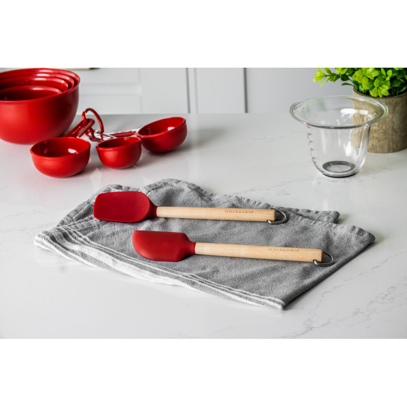 Набір лопаток для тіста KitchenAid Coreline, 2 шт, 23,5 см, береза, червоний (KQR750OHERE)