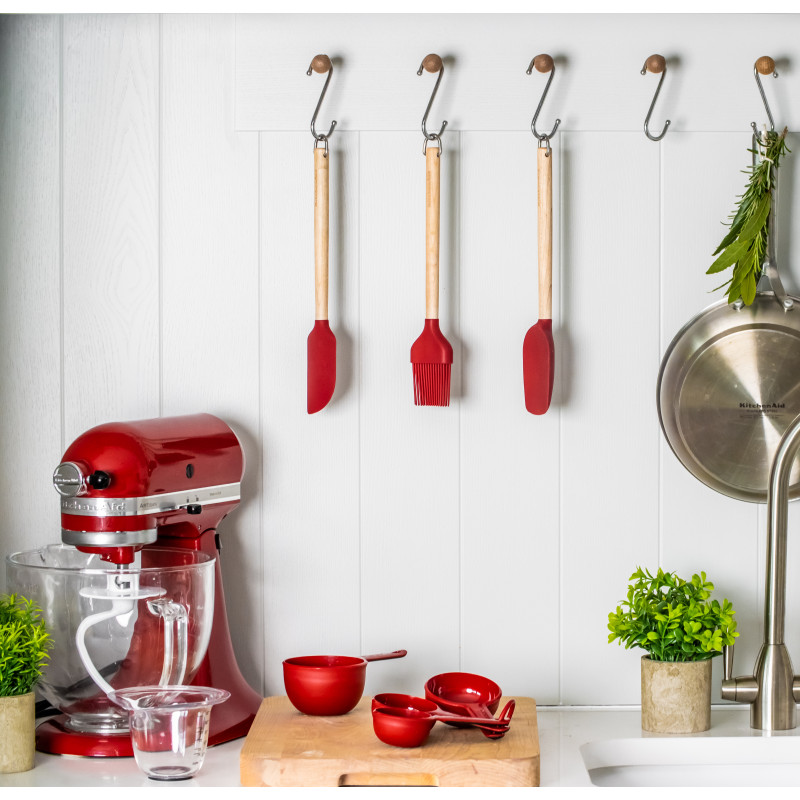 Пензлик кулінарний KitchenAid Coreline, 30,6 см, береза, червоний (KQR753OHERE)