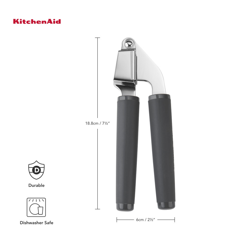 Пресс для чесноку KitchenAid Coreline, 19 см, сірий (KAS132OHCGG)