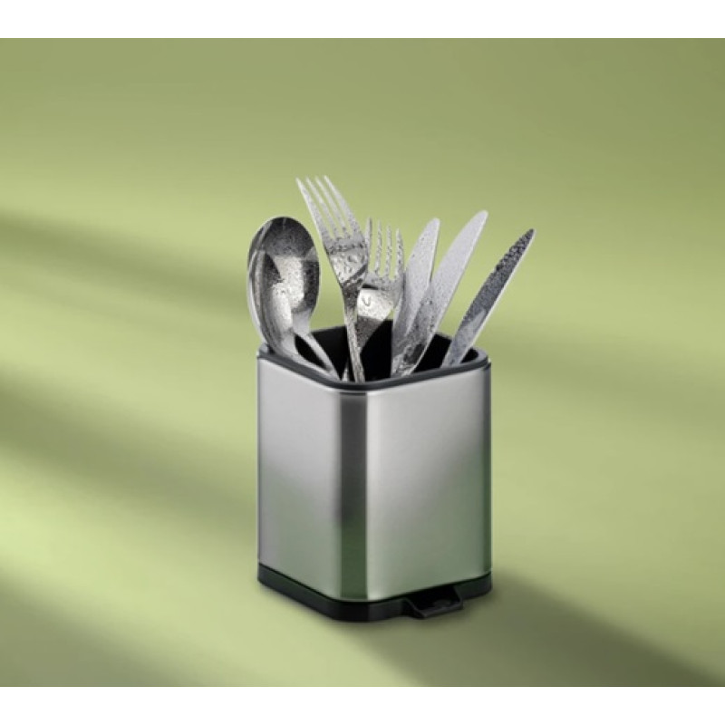 KELA Органайзер для кухонних приладдь Plata, 10х11.5х12.5 см, сріблястий (12127)
