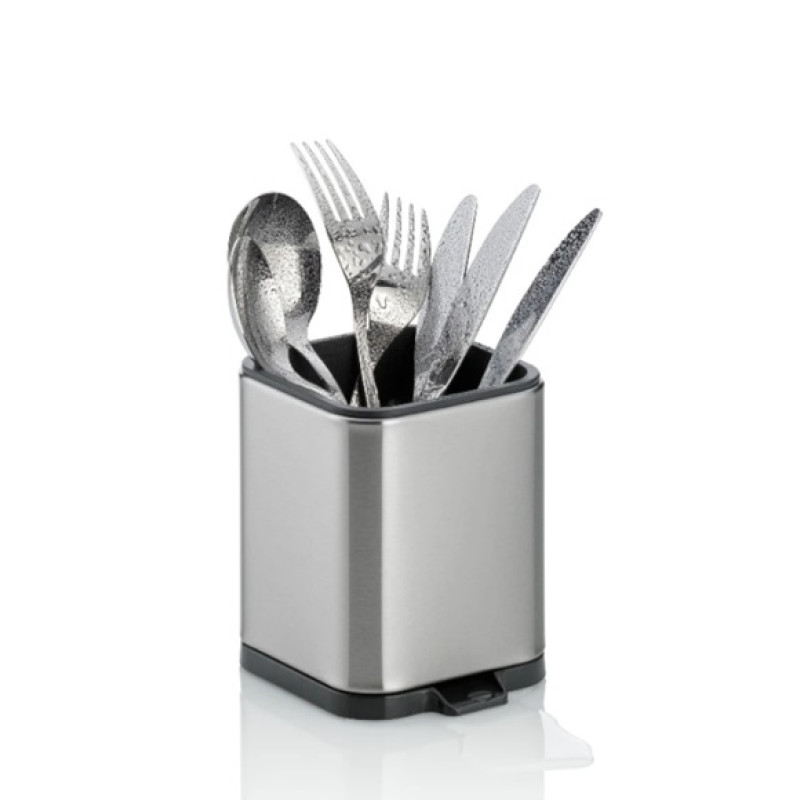 KELA Органайзер для кухонних приладдь Plata, 10х11.5х12.5 см, сріблястий (12127)