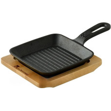 Сковорода гриль чавунна міні з MasterPro Foodies сook&share, 13.7X22.2 см (BGMP-3808-EM)