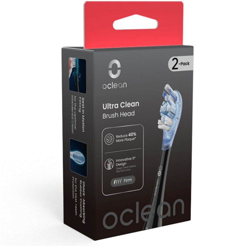 Насадка для зубної електрощітки Oclean UW03 Ultra White Black 2pcs (6970810556995)