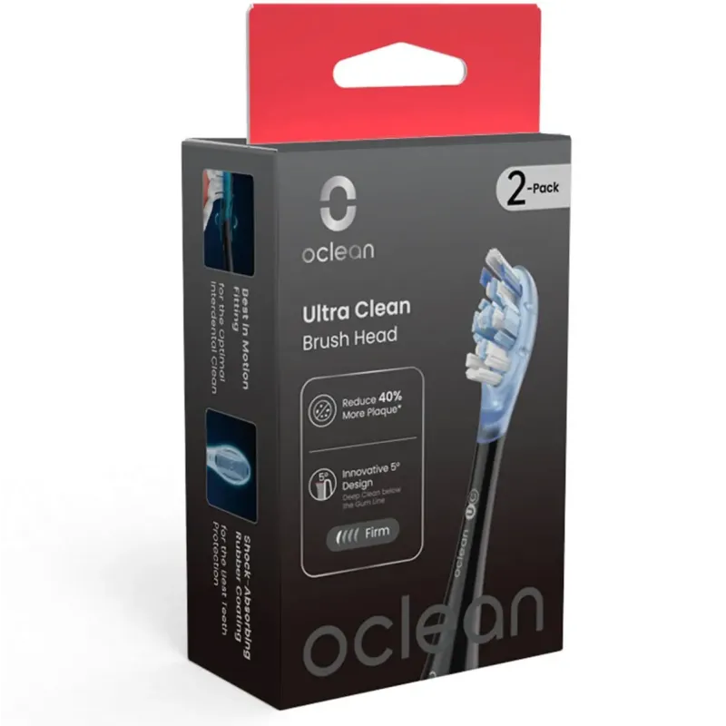 Насадка для зубной электрощетки Oclean UW03 Ultra White Black 2pcs (6970810556995)