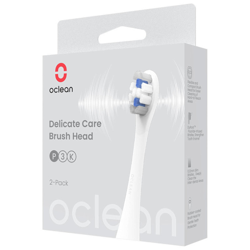 Насадка для зубной электрощетки Oclean P3K4 Delicate Care Extra Soft 2-pack (6970810552911)