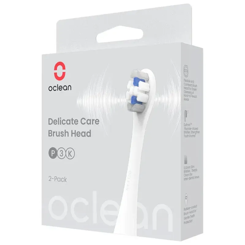 Насадка для зубної електрощітки Oclean P3K4 Delicate Care Extra Soft 2-pack (6970810552911)