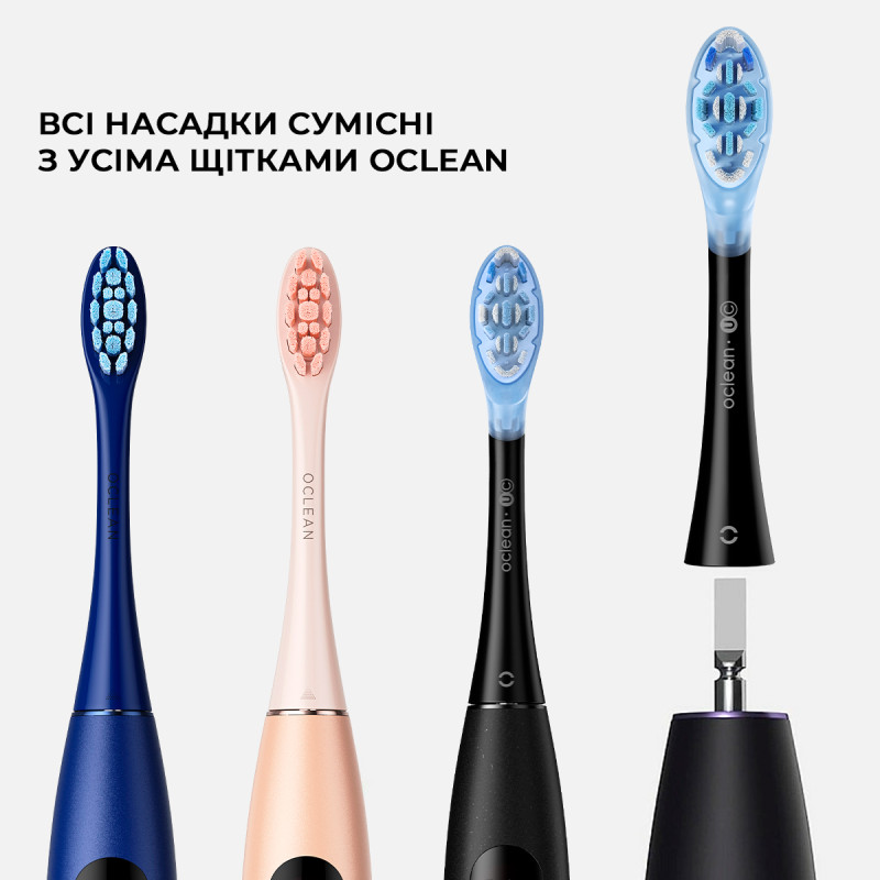 Насадка для зубной электрощетки Oclean Brush Head Ultra Clean 2-pack Black (6970810553543)