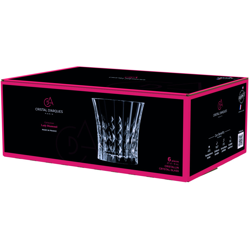 Cristal D’Arques Набор низких стаканов Lady Diamond 6 шт х 270 мл (L9747)