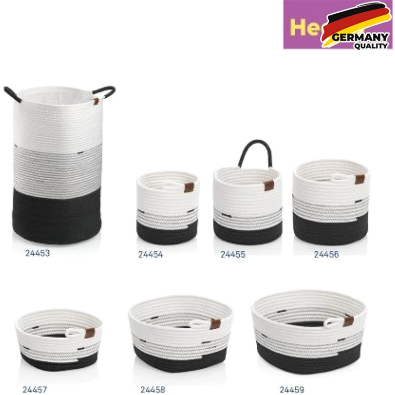 Корзина для білизни KELA Hedda, біло-чорна, 40х57см (24453)