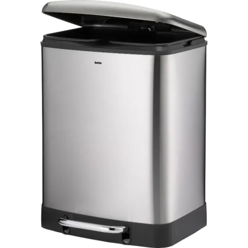 Відро для сміття KELA Davino з педаллю сріблясте, 2х12 л, 2 відділа (10954)