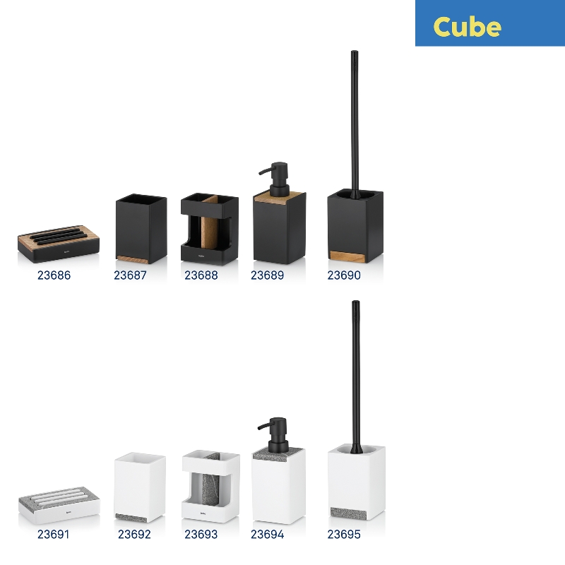 Йоршик для унітазу KELA Cube, білий, 45,5х9,5х9,5 см (23695)