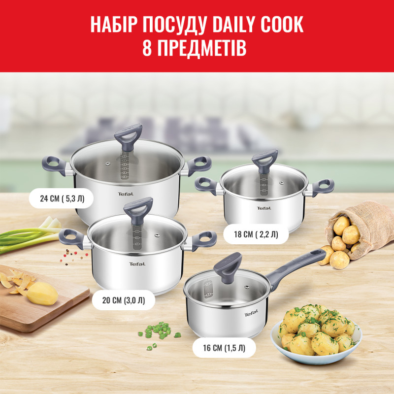 Набор посуды Tefal Daily Cook (G712S855)