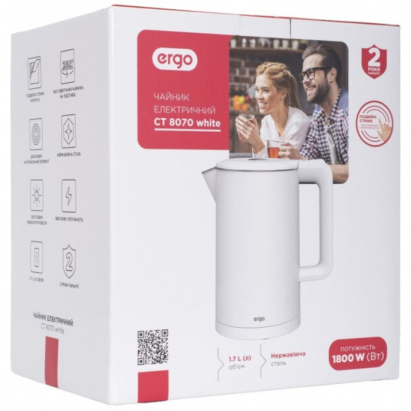 Электрочайник ERGO CT 8070 WHITE