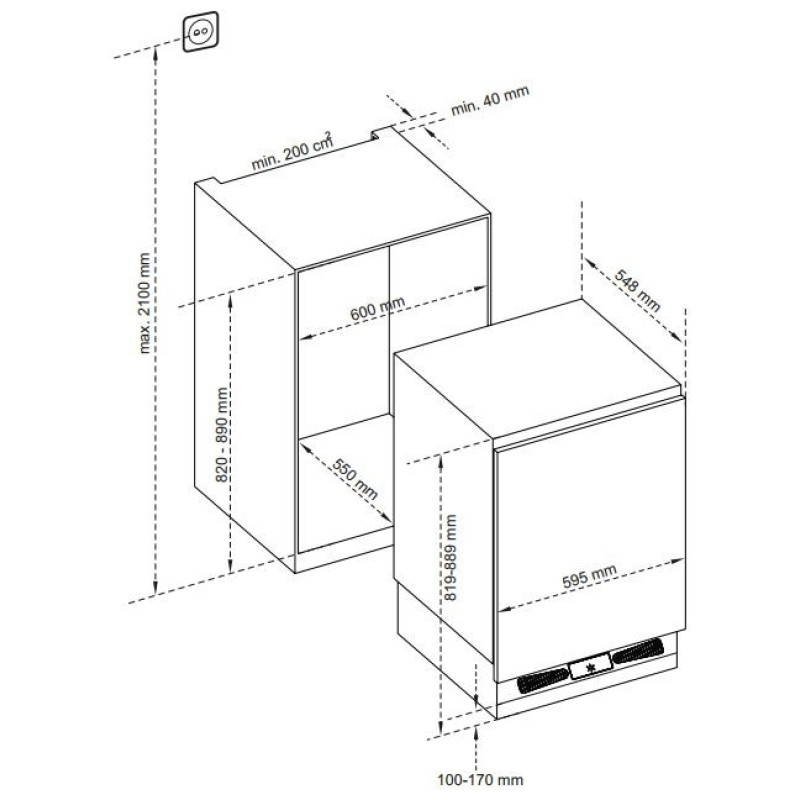 Холодильник INTERLINE RCS 520 MWZ WA+