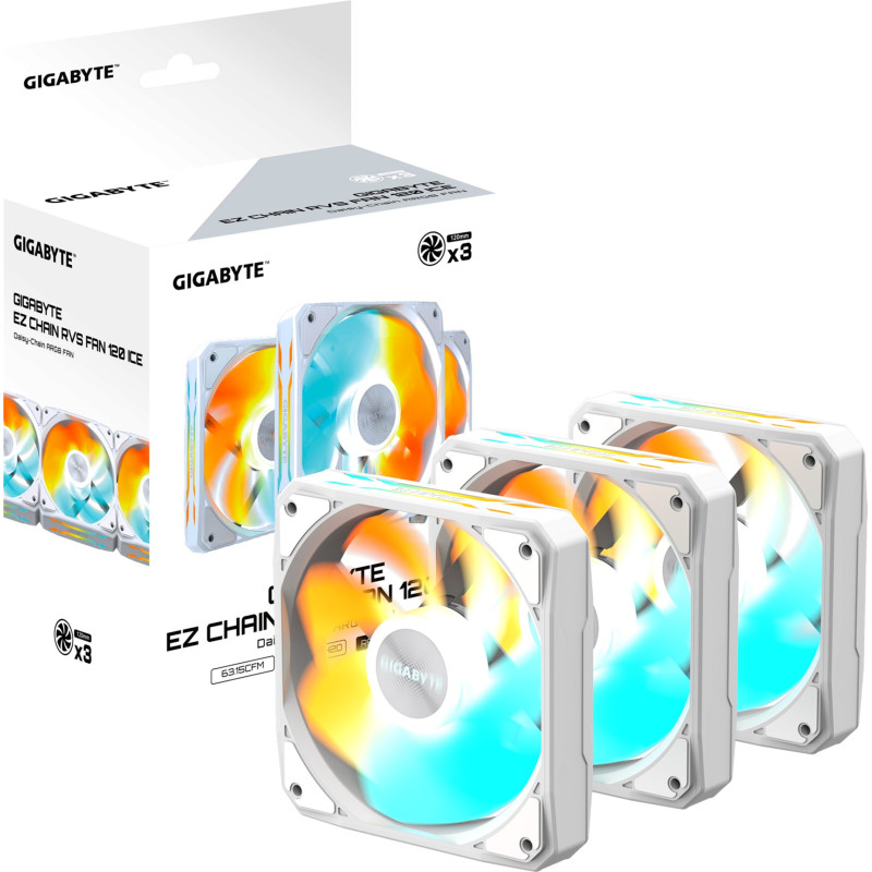 GIGABYTE EZ CHAIN RVS FAN 120 ICE (GP-GBT EZRVSFAN1203 ICE)