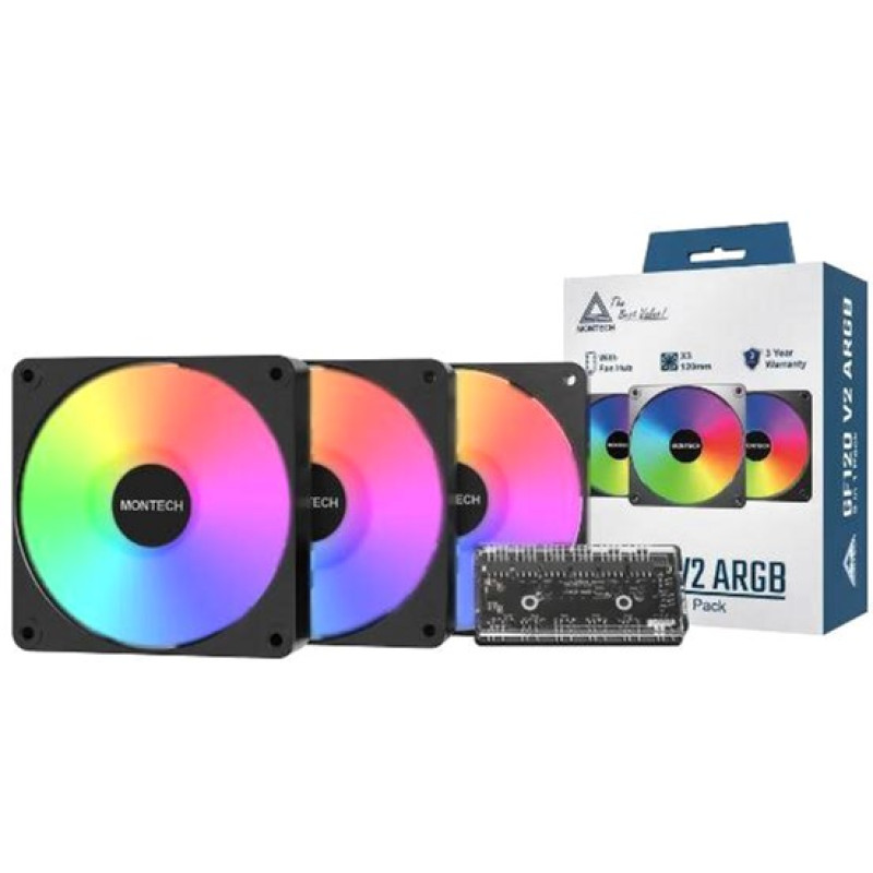 MONTECH GF120 V2 ARGB PWM 3I1(B)