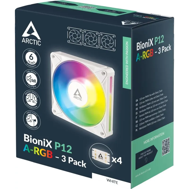 Arctic BioniX P12 A-RGB 120MM 3-PACK White (ACFAN00338A)