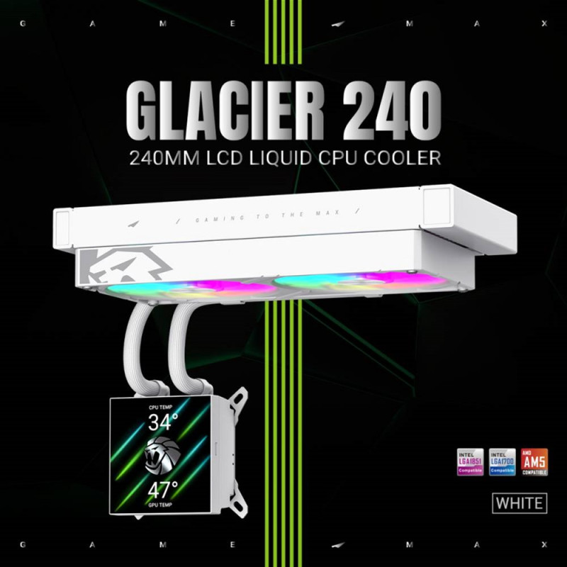 GameMax Glacier 240 LCD WH