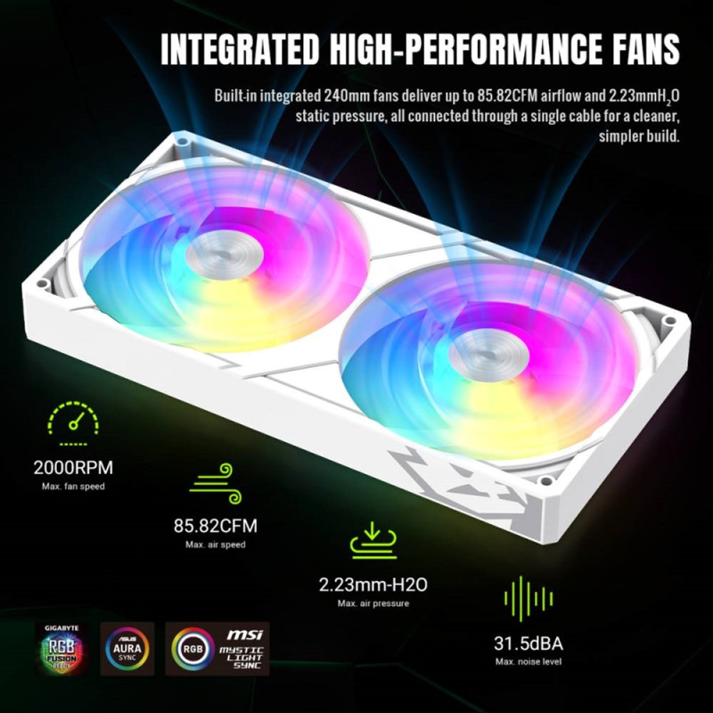 GameMax Glacier 240 LCD WH