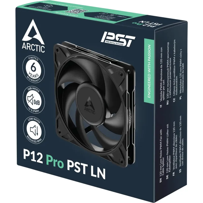 Arctic P12 Pro PST LN Black 5-Pack (ACFAN00350A)