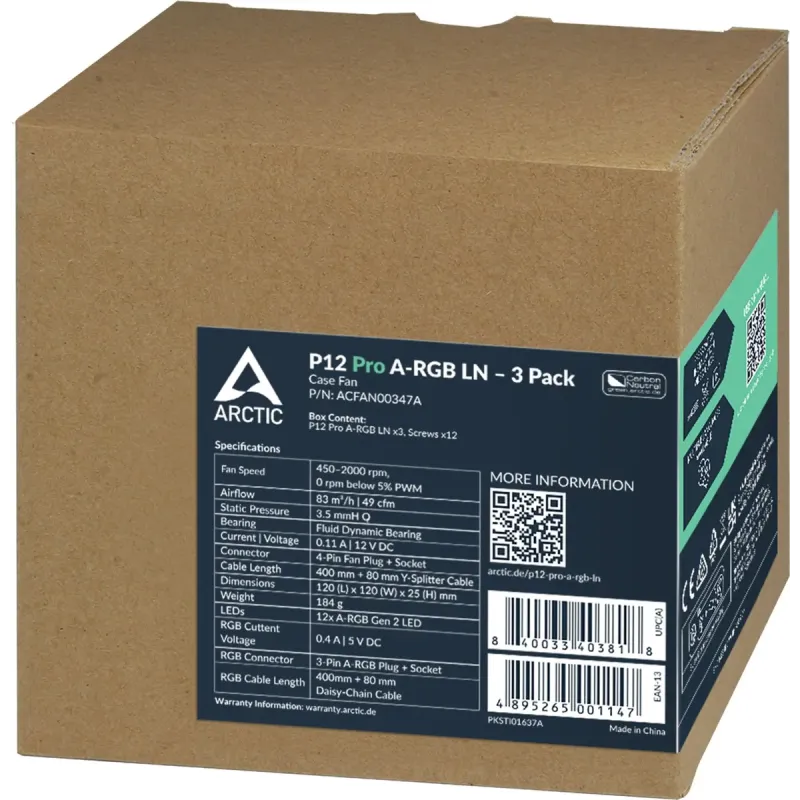 Arctic P12 Pro A-RGB LN 3-Pack (ACFAN00347A)