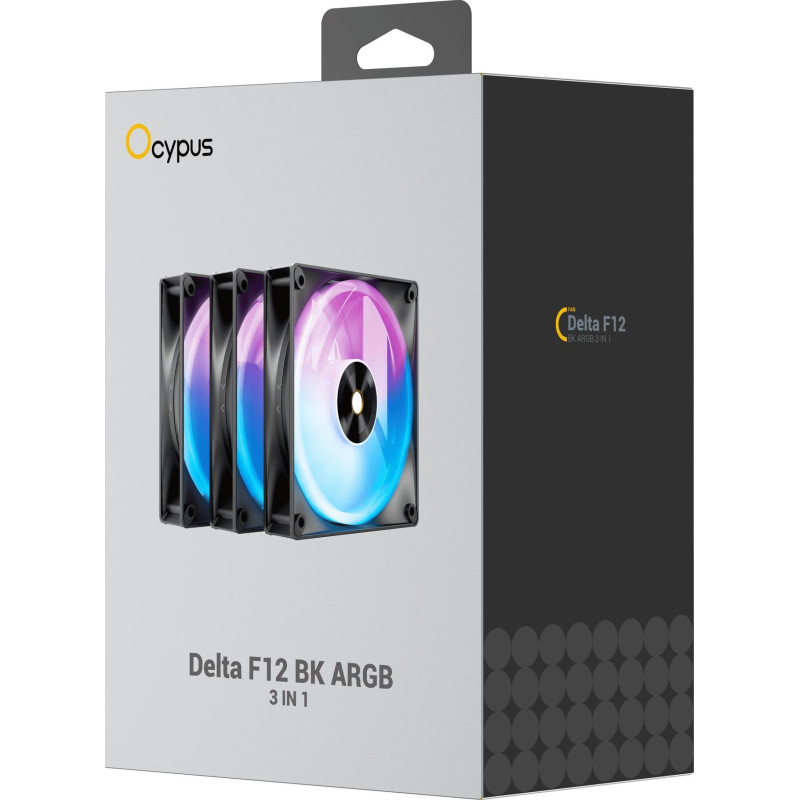 Ocypus Delta F12 ARGB 3 in 1 (DELTA-F12-BK3AM00X-GL) Black