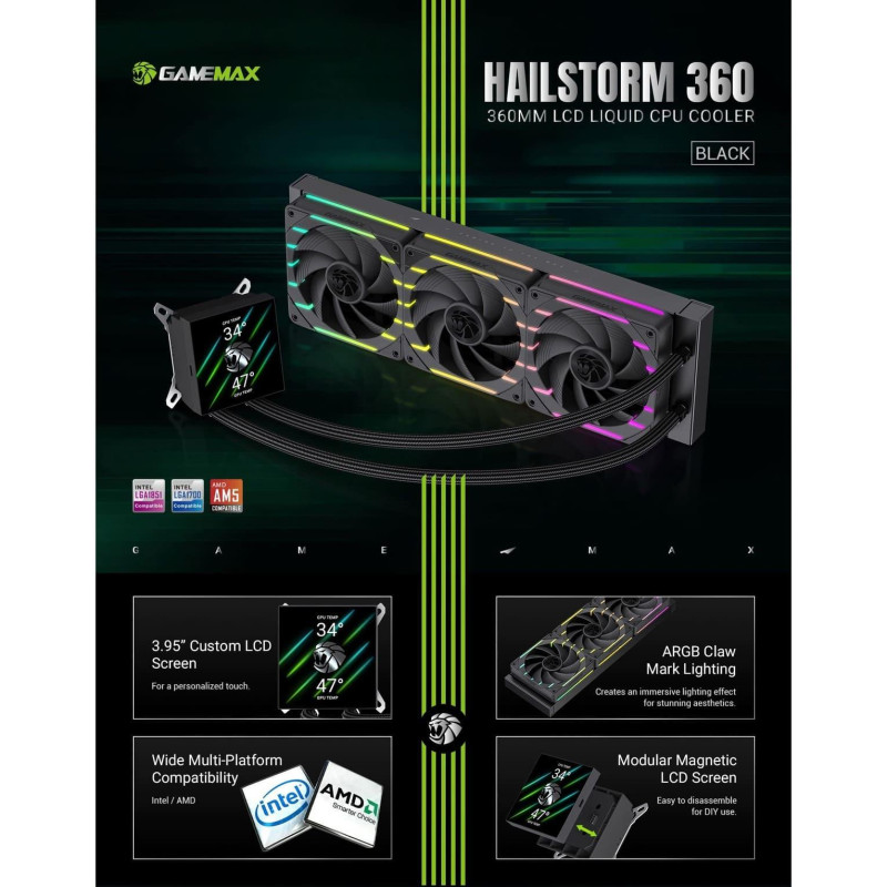 Gamemax HAILSTORM 360 BK
