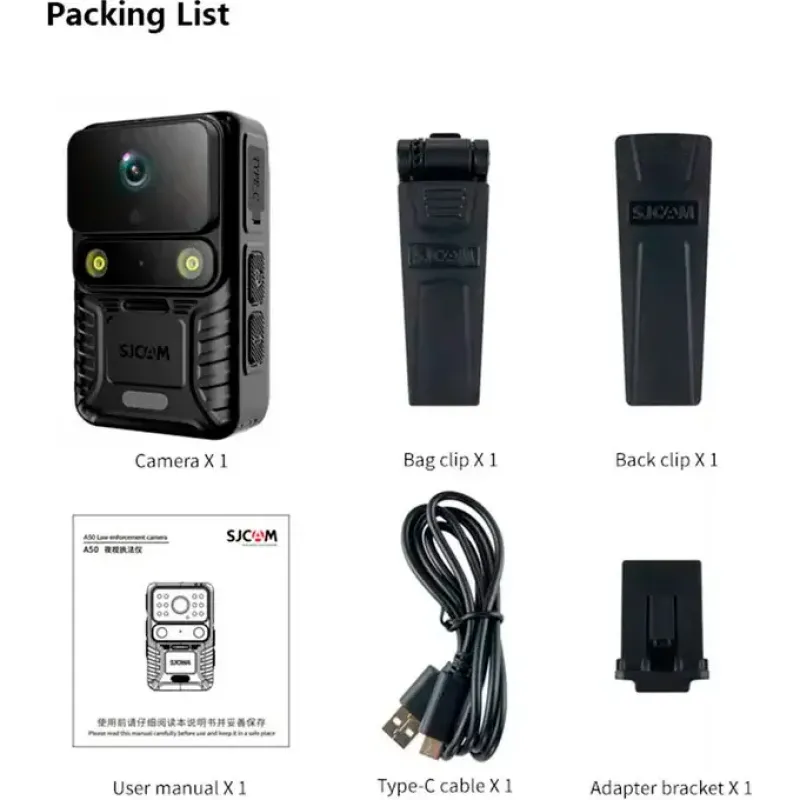 Екшн-камера SJCAM A50 Body Cam Black (6972476162213)
