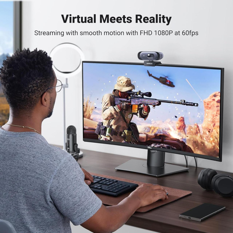 Веб-камера UGREEN CM778 USB HD Black (35626)