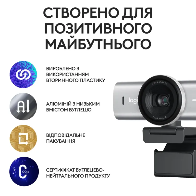 Веб-камера Logitech MX Brio 4K Pale Grey (960-001554)