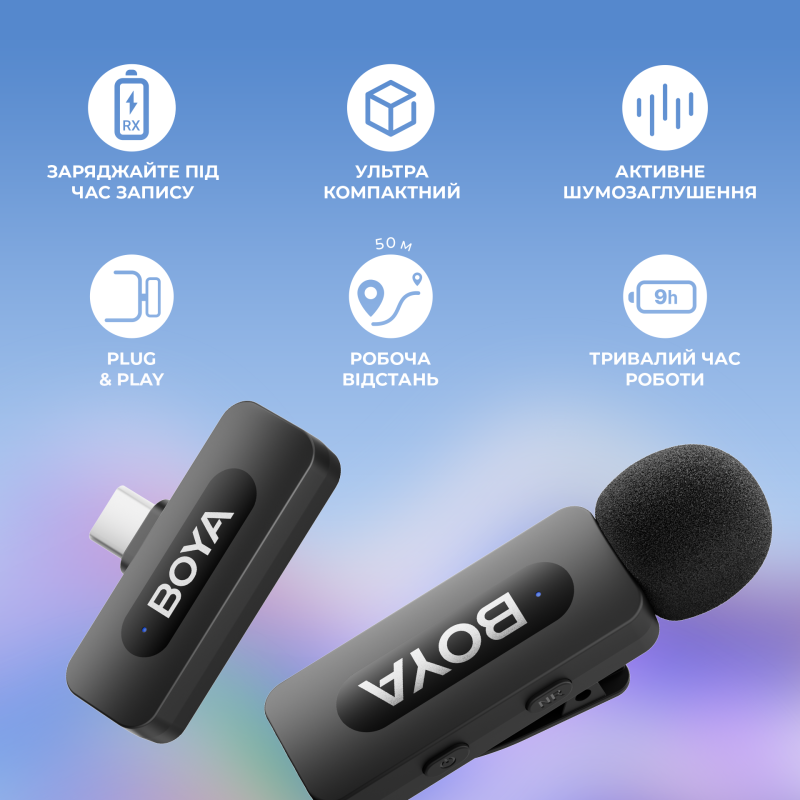 Мікрофон BOYA BY-V20 Type-C Black