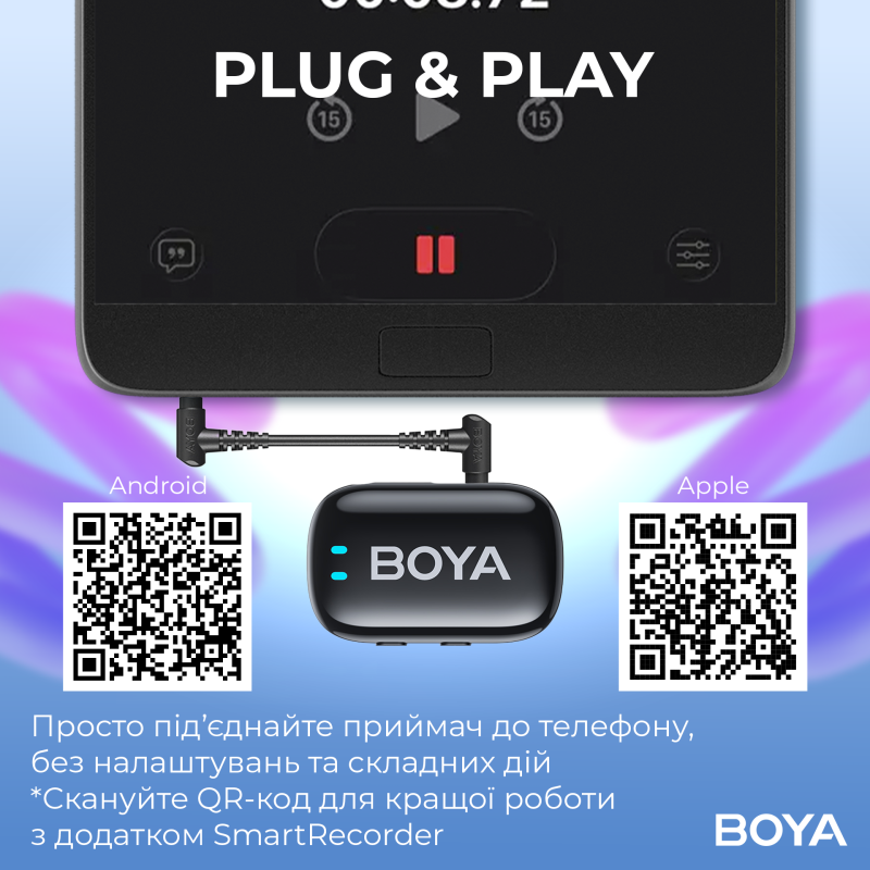 Мікрофон BOYA mini-18 TRS for camera Black