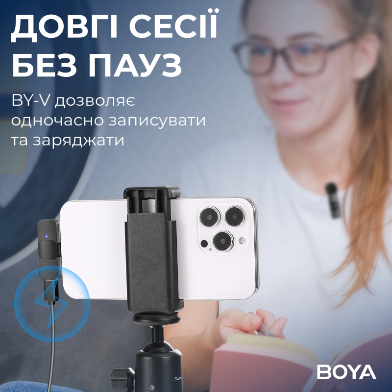 Мікрофон BOYA BY-V2 Lightning Black