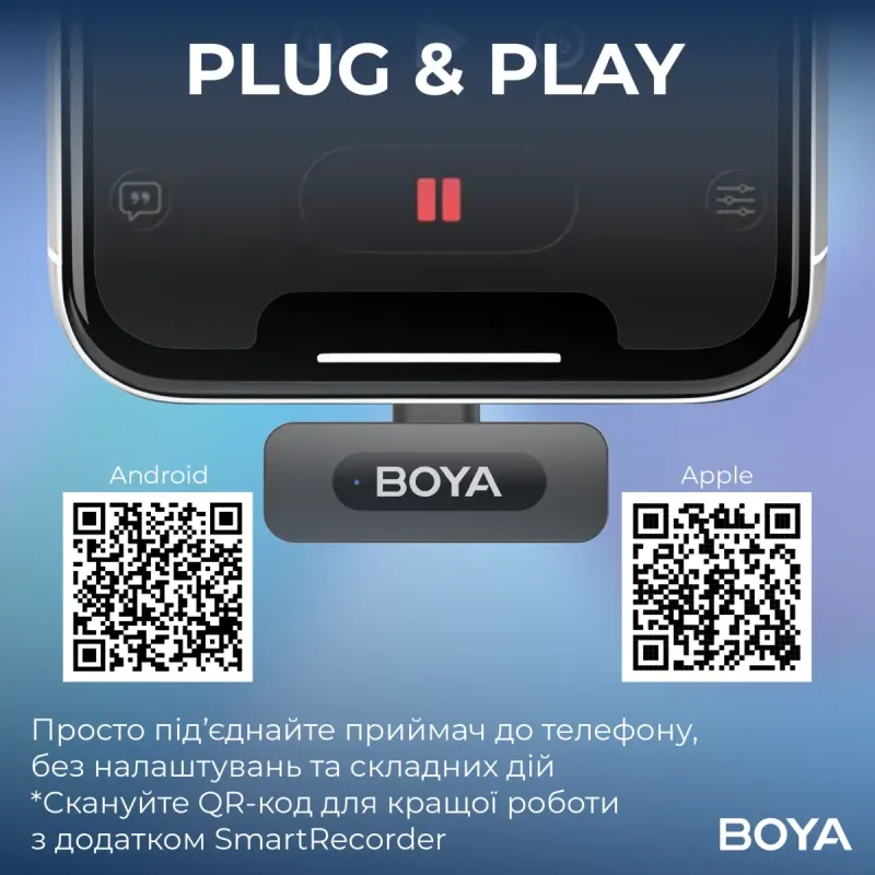 Мікрофон BOYA BY-V2 Lightning Black