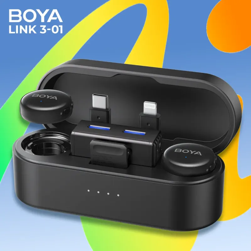 Мікрофон BOYA LINK 3-01 Type-C/TRS/Lightning Black