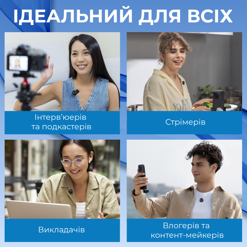 Микрофон BOYA LINK 3-01 Type-C/TRS/Lightning Black