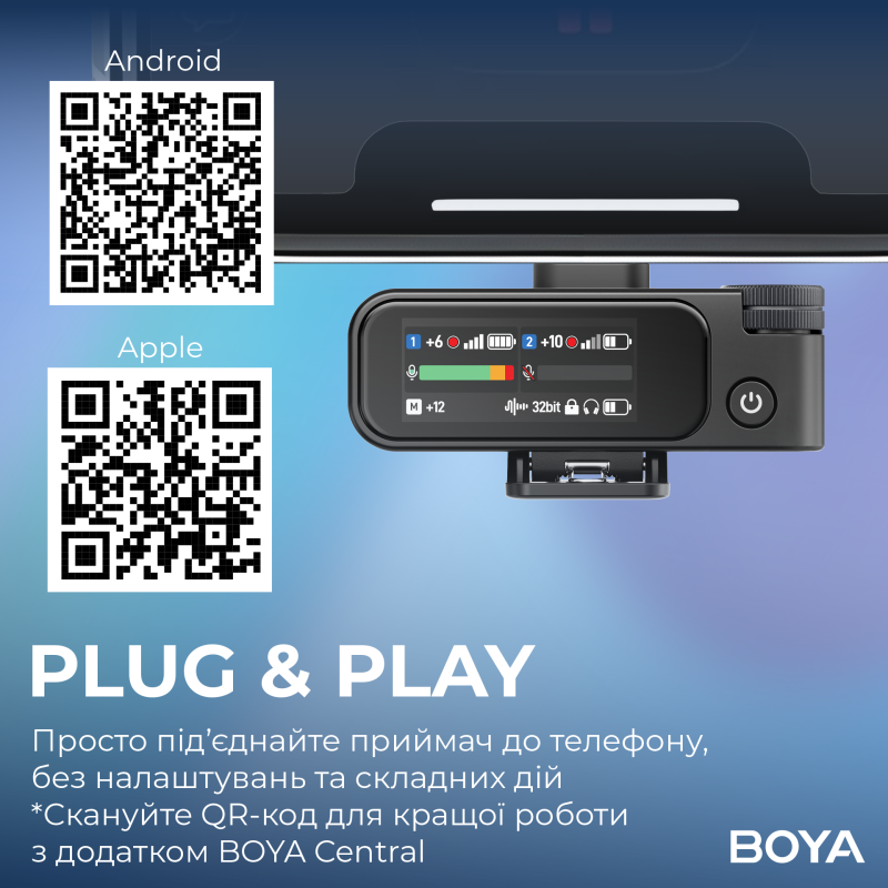 Микрофон BOYA MIC 2-02 Type-C/TRS Black