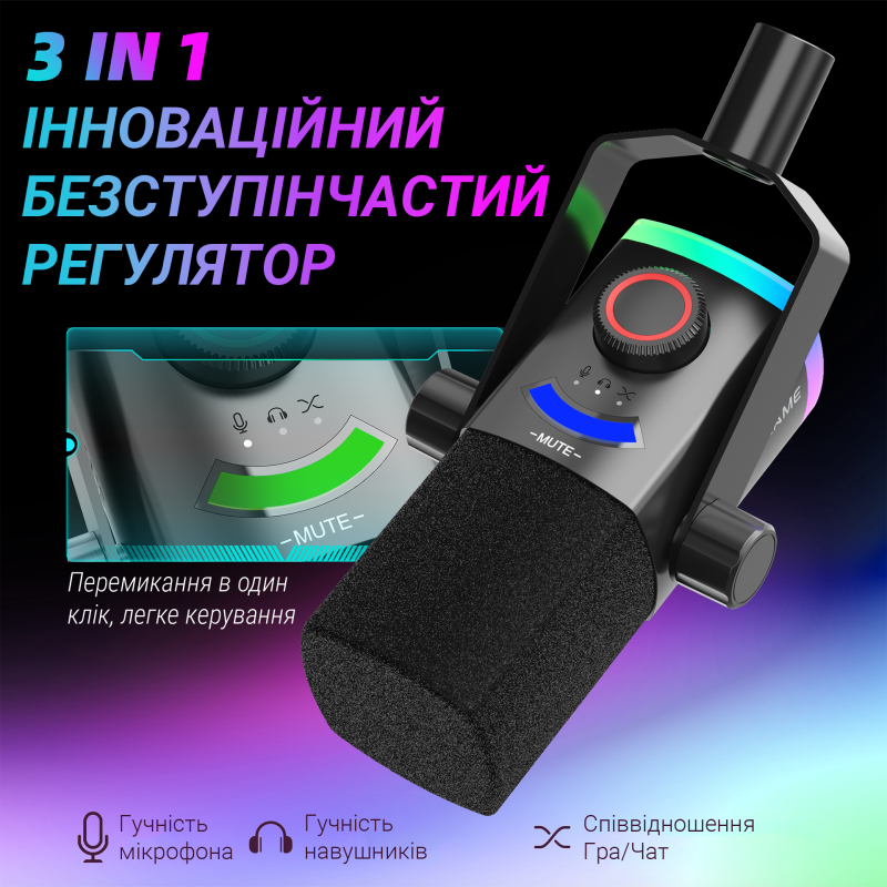 Мікрофон Fifine AM8PROT USB/XLR Black