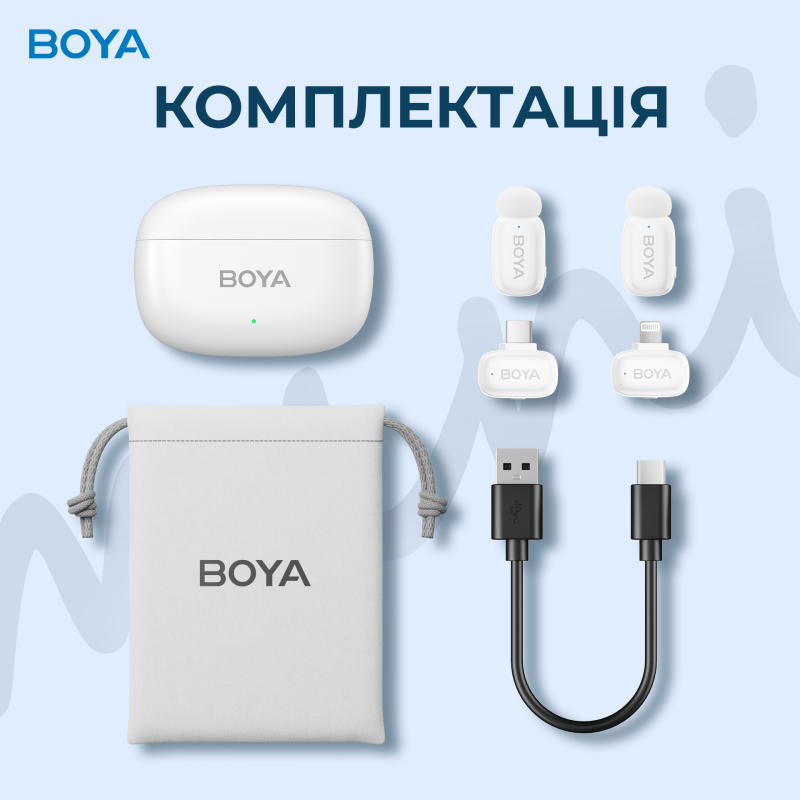 Микрофон BOYA mini-13 Type-C/Lightning White
