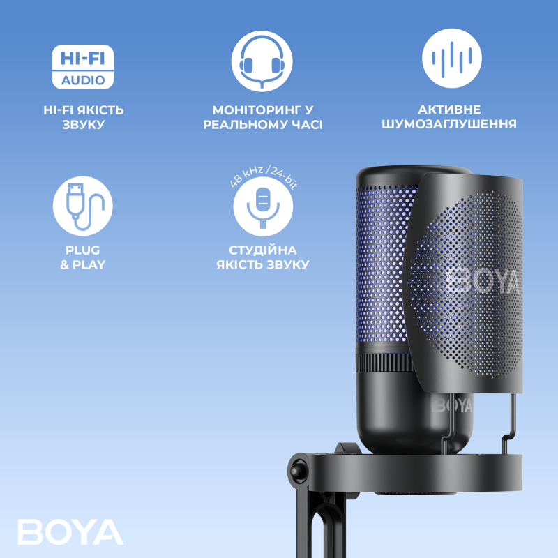 Мікрофон BOYA K9 RGB Black
