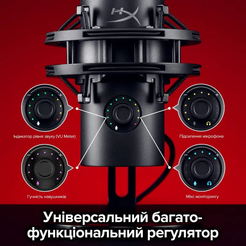 Мікрофон HyperX QuadCast 2 S Black RGB (9A273AA)