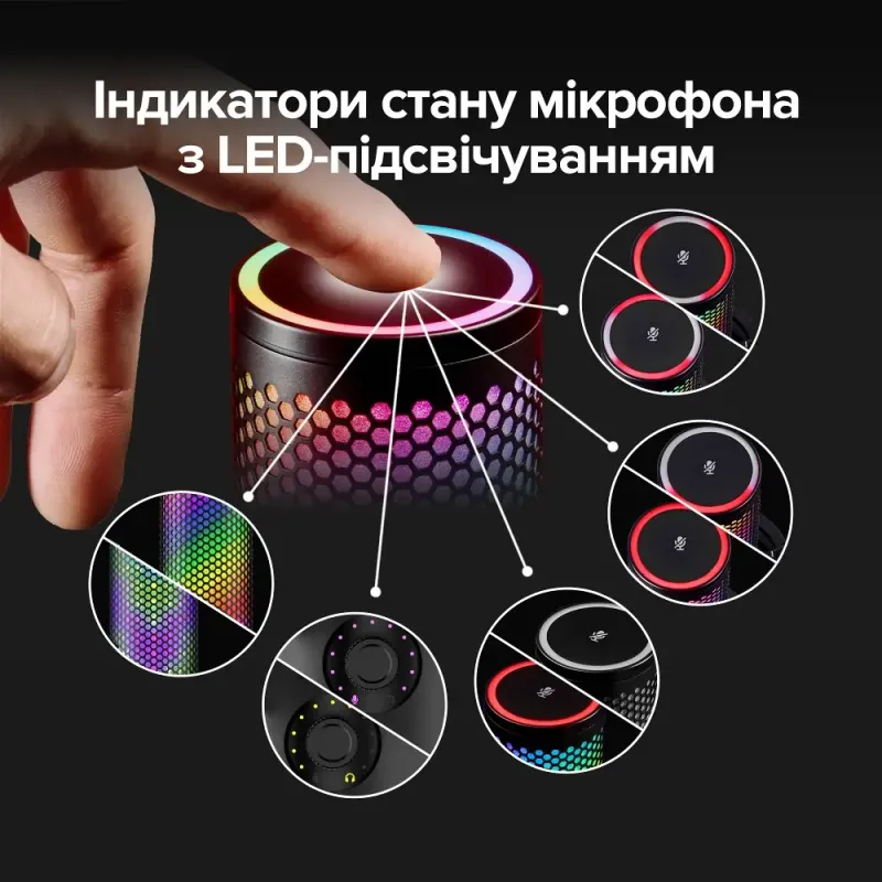 Мікрофон HyperX QuadCast 2 S Black RGB (9A273AA)