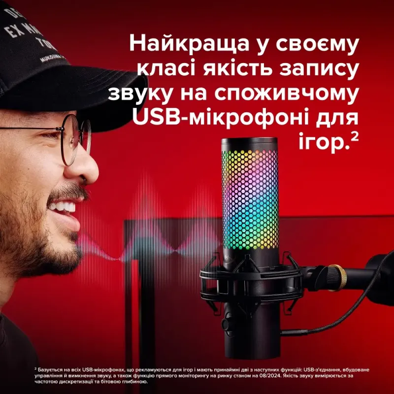 Мікрофон HyperX QuadCast 2 S Black RGB (9A273AA)