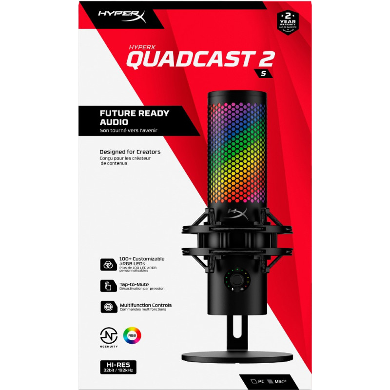 Микрофон HyperX QuadCast 2 S Black RGB (9A273AA)