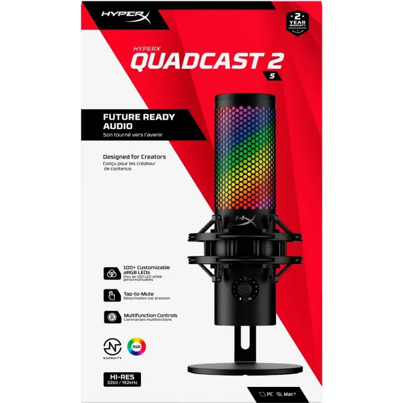 Мікрофон HyperX QuadCast 2 S Black RGB (9A273AA)