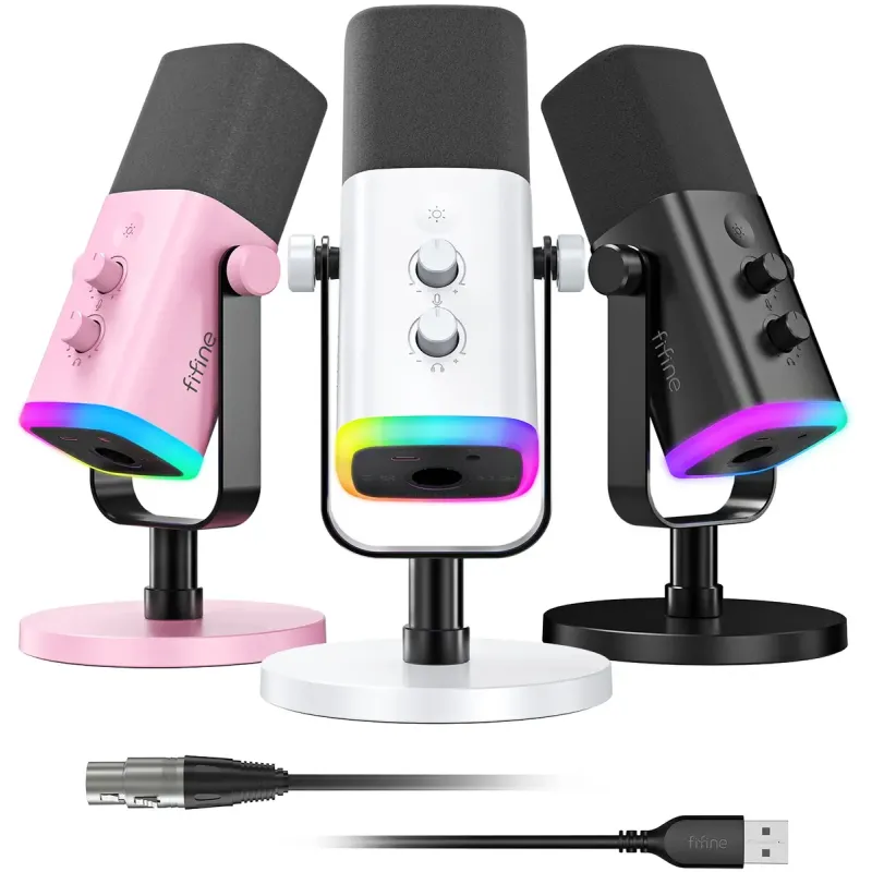 Мікрофон Fifine AmpliGame AM8P Pink