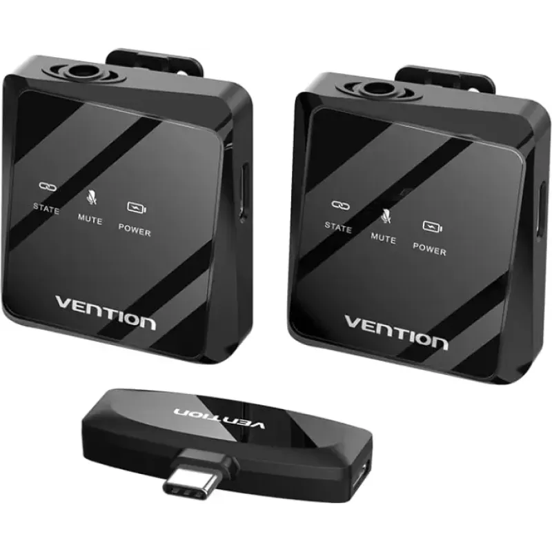 Мікрофон Vention USB-C 2-Pack Wireless Lavalier Black (NCBB0)