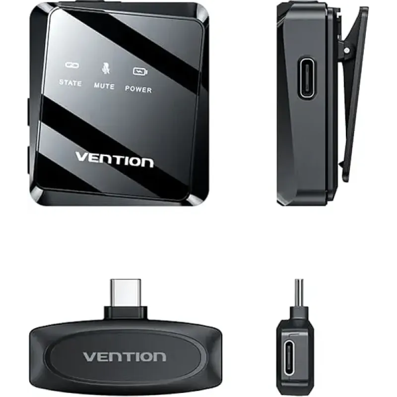 Мікрофон Vention USB-C 2-Pack Wireless Lavalier Black (NCBB0)